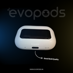Evopods Display Screen 2 Premium Wireless Earbuds + 100% ANC with 1.41" Full HD Touch Screen + GPS Tracking (Find my evopods ) + 13mm High Deep Bass Drivers