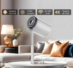 EVO Smart Android 11 Projector 8400 Lumens 4K Full HD | WiFi 6, Bluetooth 5.2 | Home Theater, Gaming, Office | Mini Portable LED Projector for Mobile, Laptop, TV Stick, PS5 (TS7 Projector)