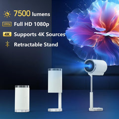 EVO Smart Android 11 Projector 8400 Lumens 4K Full HD | WiFi 6, Bluetooth 5.2 | Home Theater, Gaming, Office | Mini Portable LED Projector for Mobile, Laptop, TV Stick, PS5 (TS7 Projector)