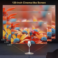 EVO Smart Android 11 Projector 8400 Lumens 4K Full HD | WiFi 6, Bluetooth 5.2 | Home Theater, Gaming, Office | Mini Portable LED Projector for Mobile, Laptop, TV Stick, PS5 (TS7 Projector)