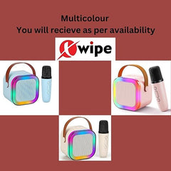 Evo k12 Portable Karaoke Set with LED Bluetooth Speaker and Wireless Microphone/Multi Colour