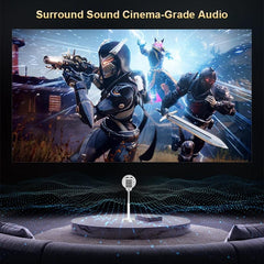 EVO Smart Android 11 Projector 8400 Lumens 4K Full HD | WiFi 6, Bluetooth 5.2 | Home Theater, Gaming, Office | Mini Portable LED Projector for Mobile, Laptop, TV Stick, PS5 (TS7 Projector)