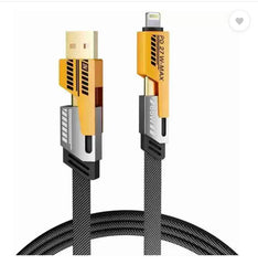 Evo 3-in-1 Cable 13 A 1.2 m Metal Braided 65 Watt 100 Mbps Braided Fast Charging Cable