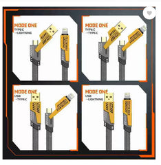 Evo 3-in-1 Cable 13 A 1.2 m Metal Braided 65 Watt 100 Mbps Braided Fast Charging Cable