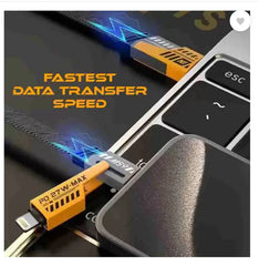 Evo 3-in-1 Cable 13 A 1.2 m Metal Braided 65 Watt 100 Mbps Braided Fast Charging Cable