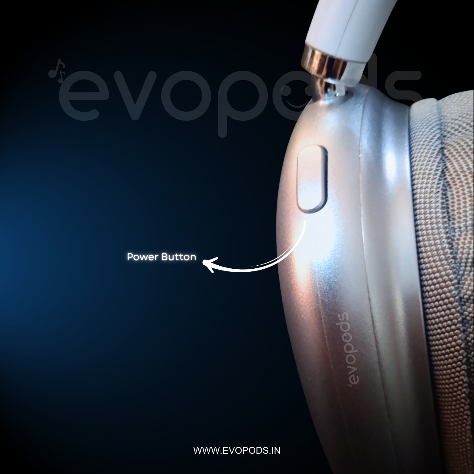 Evopods Max - ANC Wireless Over-Ear Headphones, Transparency Mode, Personalized Spatial Audio, Dolby Atmos 24H Battery & Deep Bass