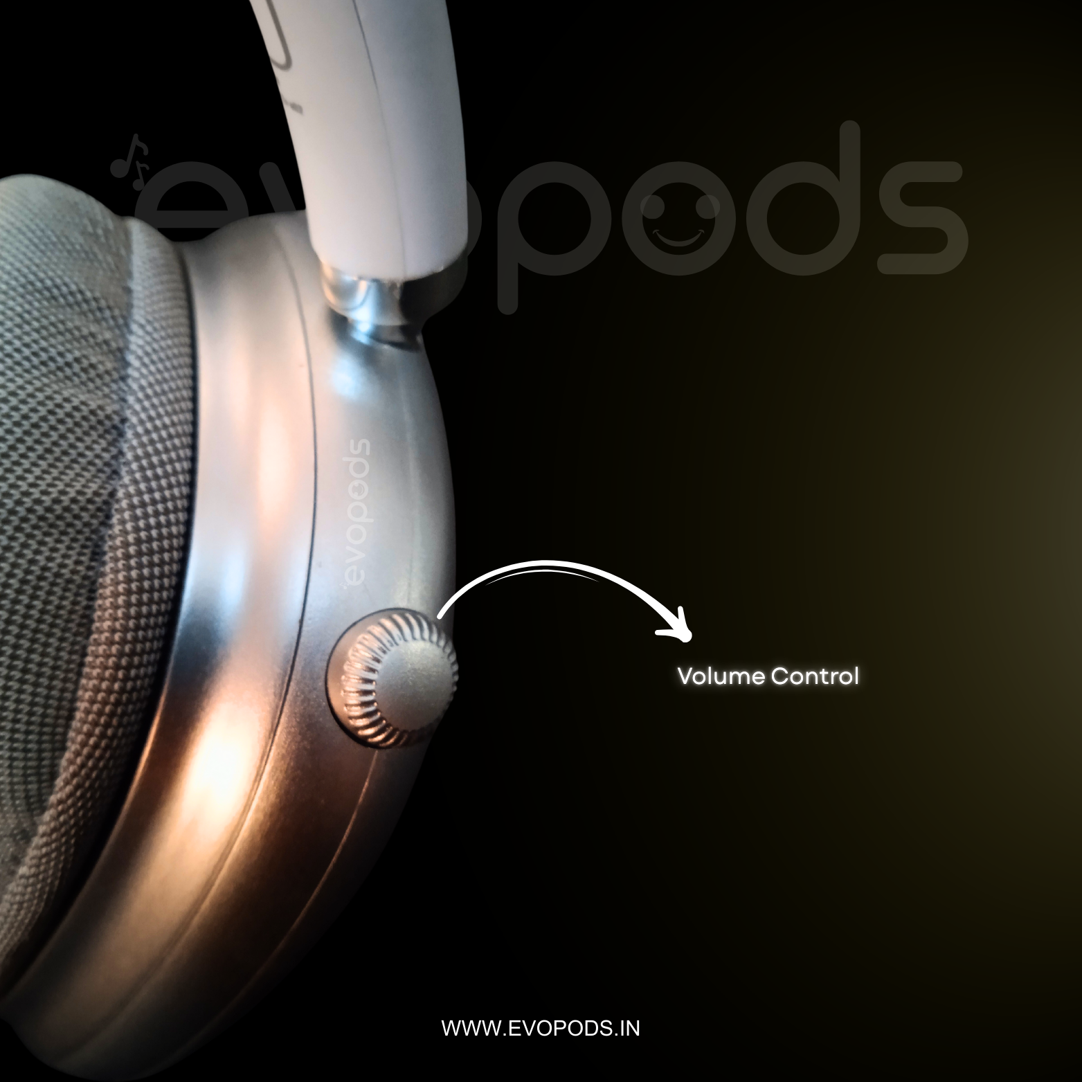 Evopods Max - ANC Wireless Over-Ear Headphones, Transparency Mode, Personalized Spatial Audio, Dolby Atmos 24H Battery & Deep Bass