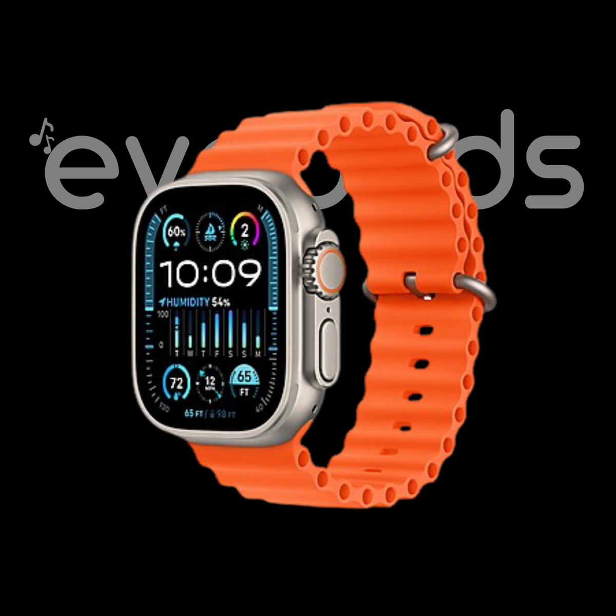 Evo Watch Ultra 2 [GPS +Cellular 49 mm] Smart Watch, Sports Watch with Premium Band Fitness Tracker, Precision GPS, Action Button, Bright Retina Display Bluetooth Calling with ON/OFF Logo and FREE 2 extra strap