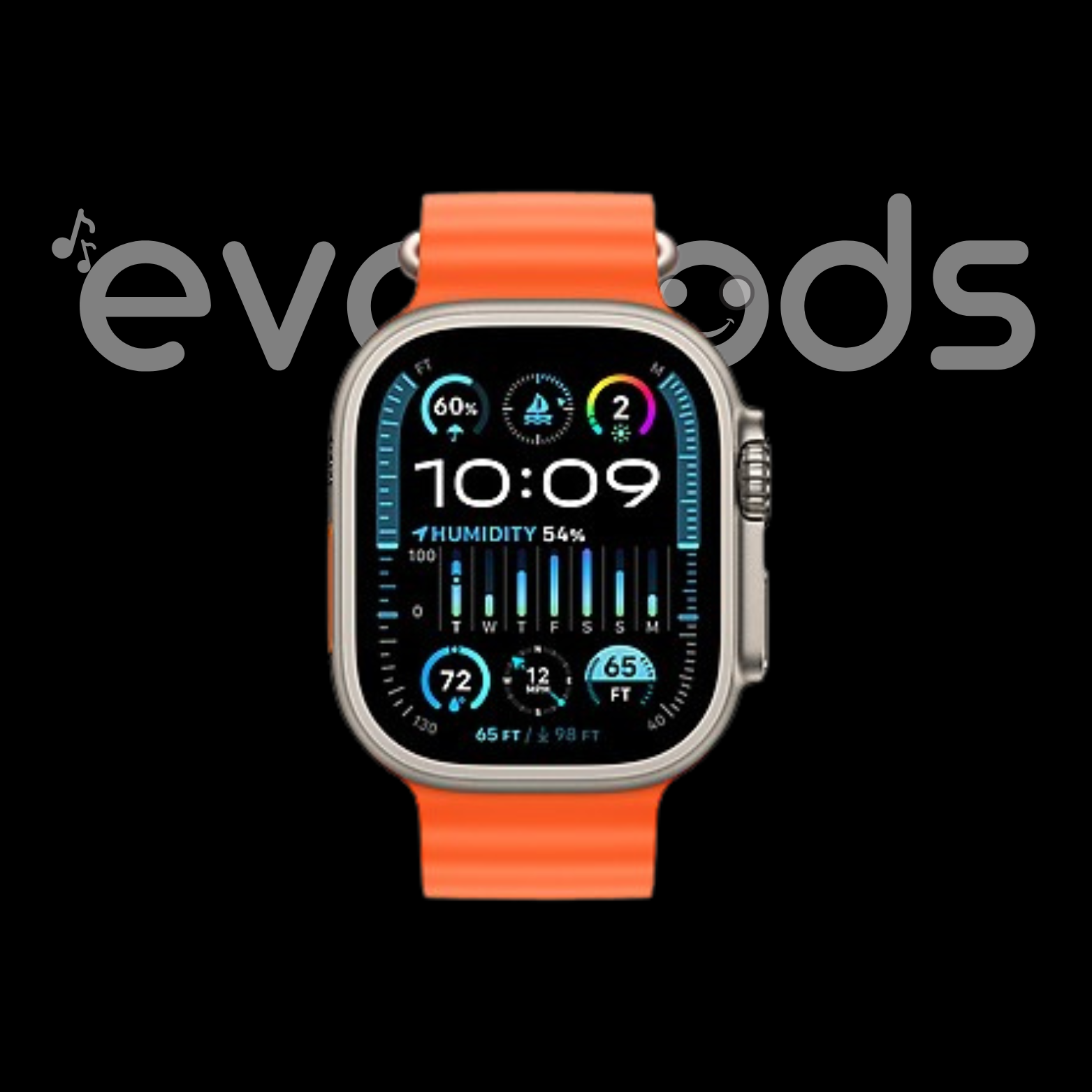 Evo Watch Ultra 2 [GPS +Cellular 49 mm] Smart Watch, Sports Watch with Premium Band Fitness Tracker, Precision GPS, Action Button, Bright Retina Display Bluetooth Calling with ON/OFF Logo