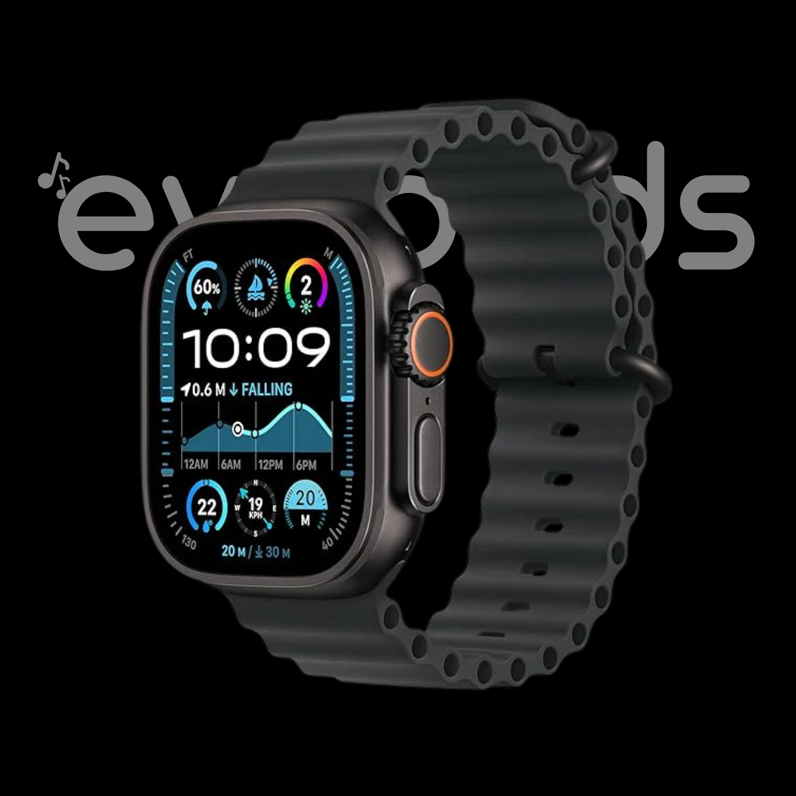 Evo Watch Ultra 2 [GPS +Cellular 49 mm] Smart Watch, Sports Watch with Premium Band Fitness Tracker, Precision GPS, Action Button, Bright Retina Display Bluetooth Calling with ON/OFF Logo