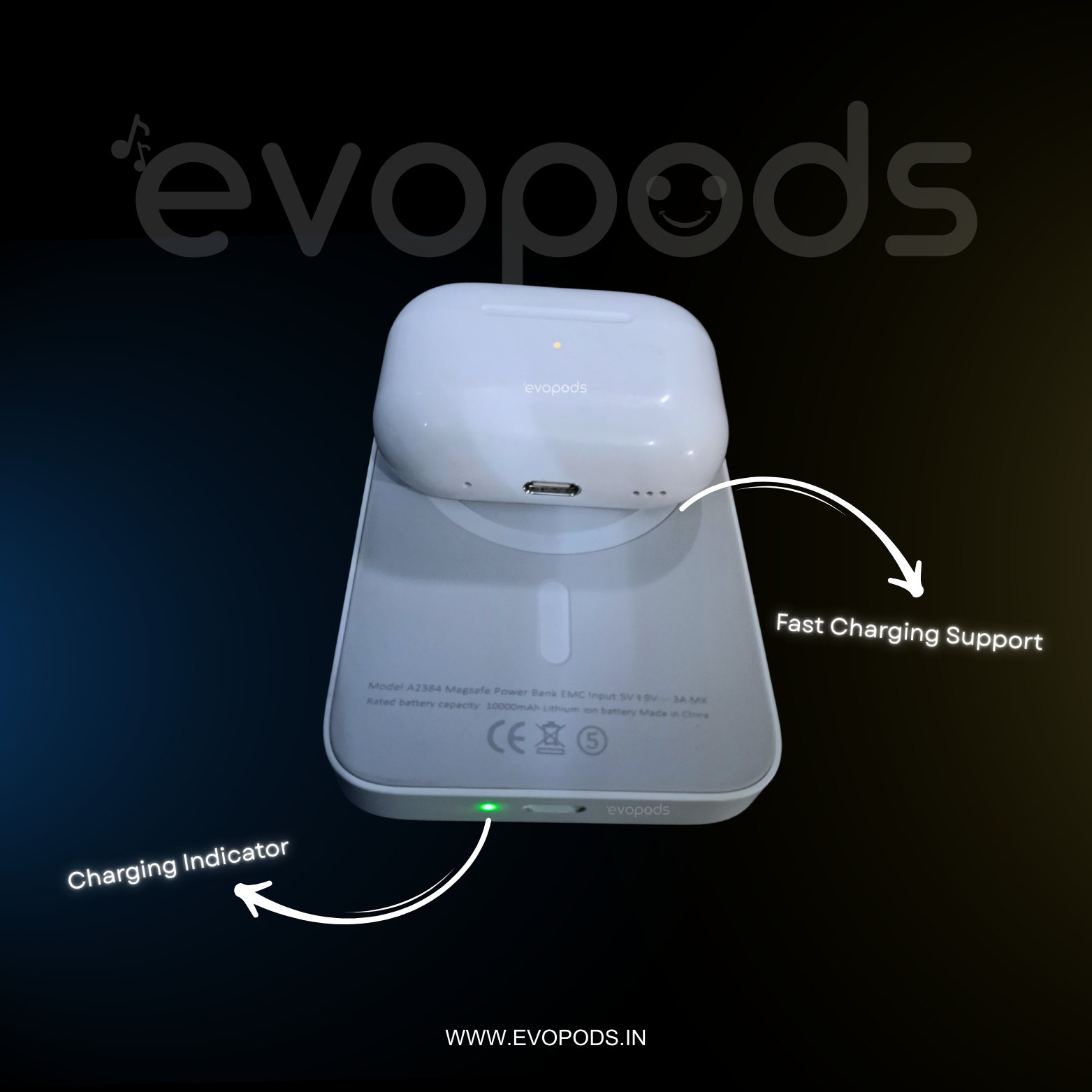 "Top Trending Evo Combo: Evopods Pro 2 -100% ANC + Magnetic Wireless 5000mAh Battery Pack + (USA Quality) Hassle-Free Warranty With FREE Case "