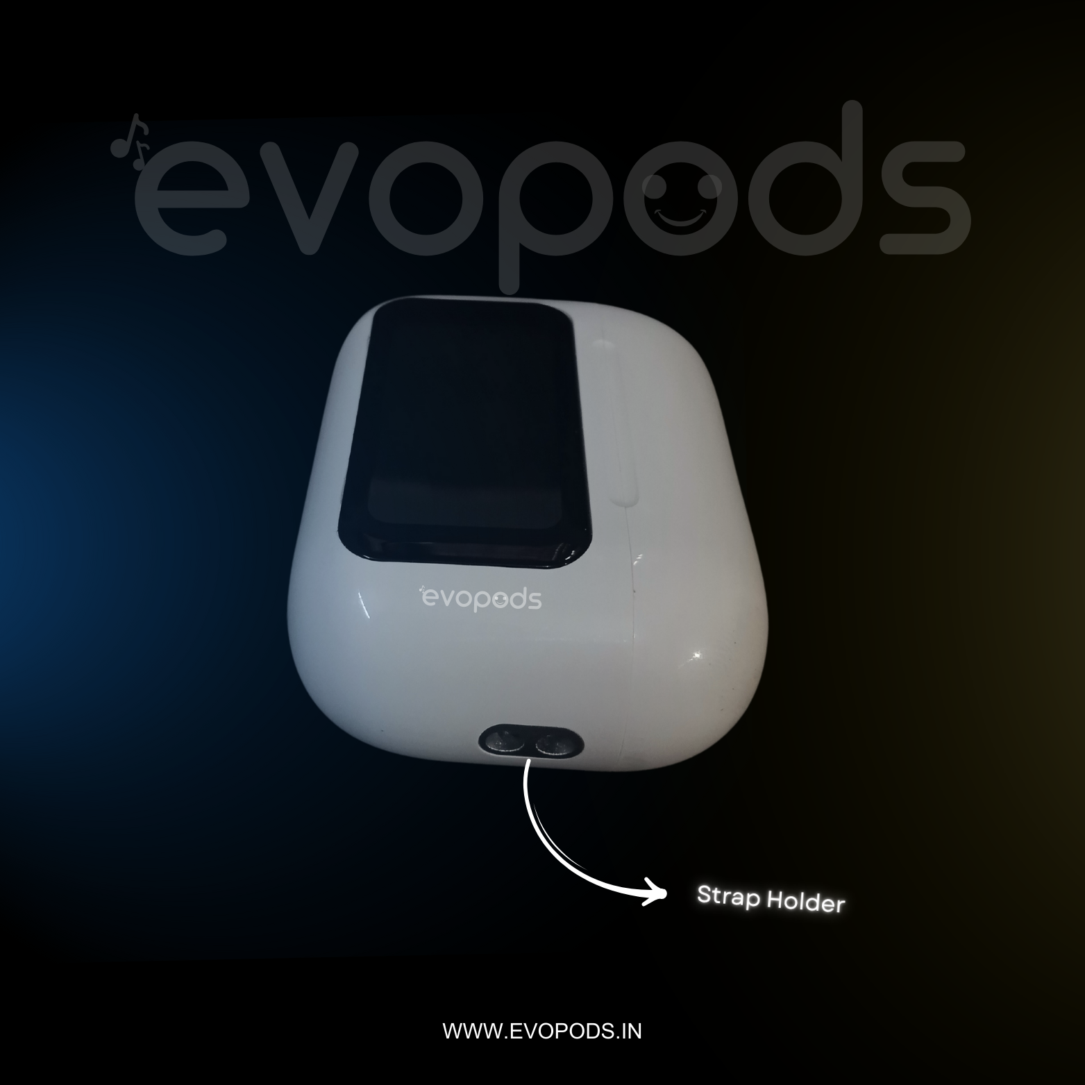 Evopods Display Screen 2 Premium Wireless Earbuds + 100% ANC with 1.41" Full HD Touch Screen + GPS Tracking (Find my evopods ) + 13mm High Deep Bass Drivers WITH FREE Case*