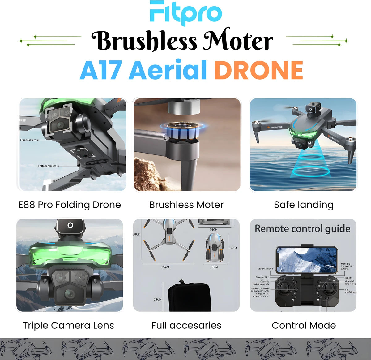 Evo Clubics 4k A17 Aerial Drone Dual Camera Perfect For Aerial Photography Outdoor Fun Aerial Drone