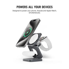Evo Foldaway 3-In-1 Magnetic MagSafe Wireless Fast Charger
