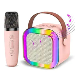 Evo k12 Portable Karaoke Set with LED Bluetooth Speaker and Wireless Microphone/Multi Colour
