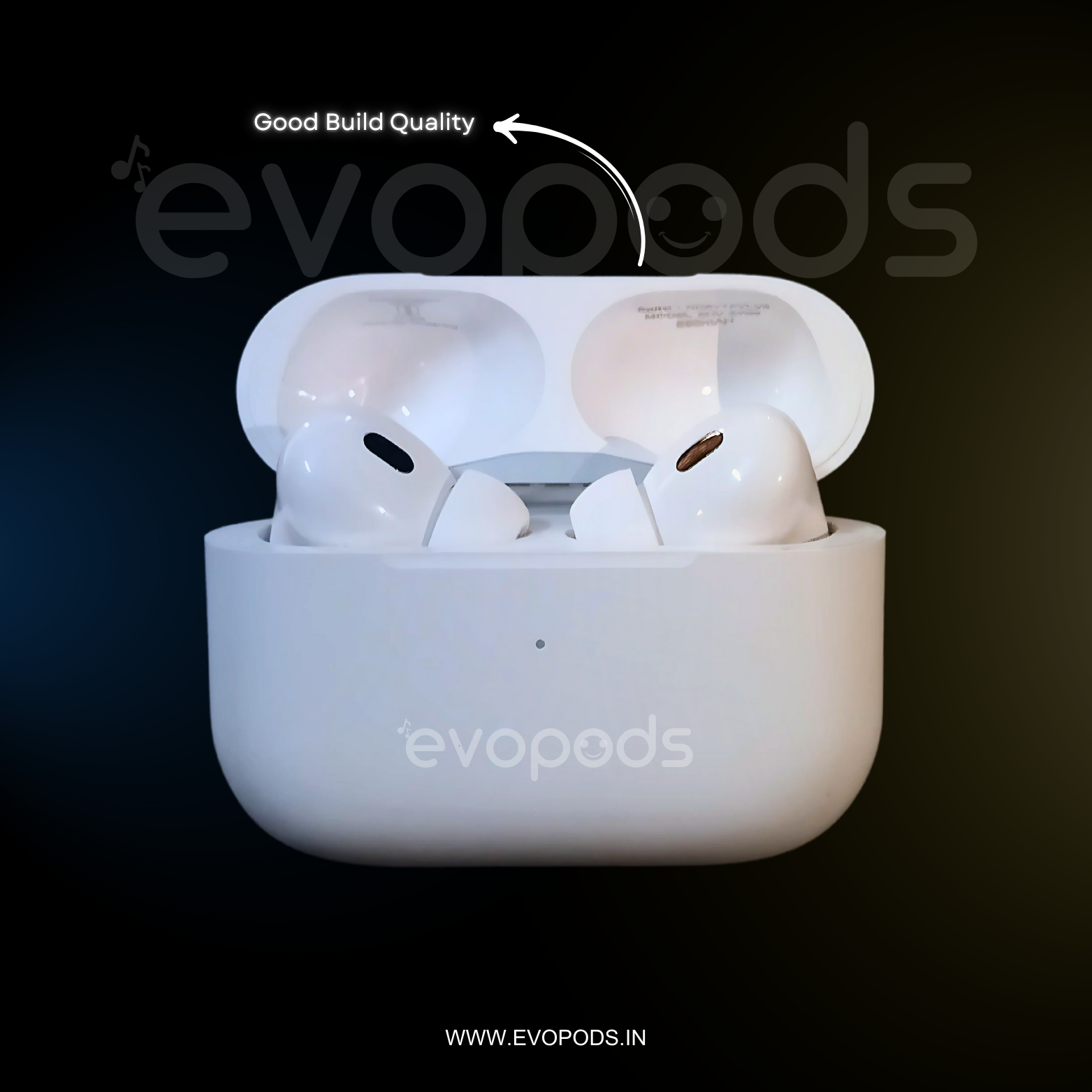 Evopods Pro (2nd generation) with 100% Active Noise Cancellation,36H Battery, 100% Hassle-Free 6 Month Warranty With FREE Silicone Case