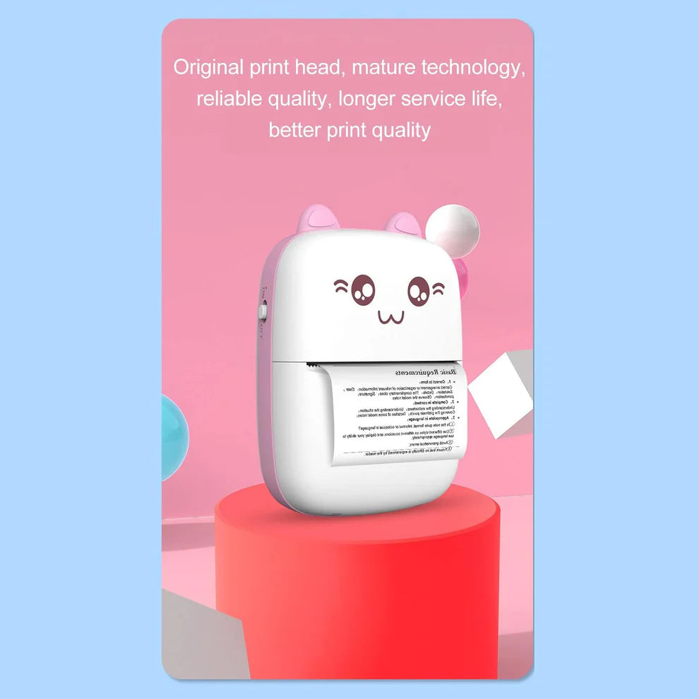 Evo Pocket Mini Bluetooth Thermal Printer – Wireless Smart Printer for Photos (Includes Roll Paper)