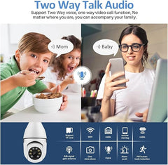 Evo Bulb Camera With WiFi and Full HD, Bulb Shape Wireless WiFi IP CCTV Security Camera with Coloured Night Vision