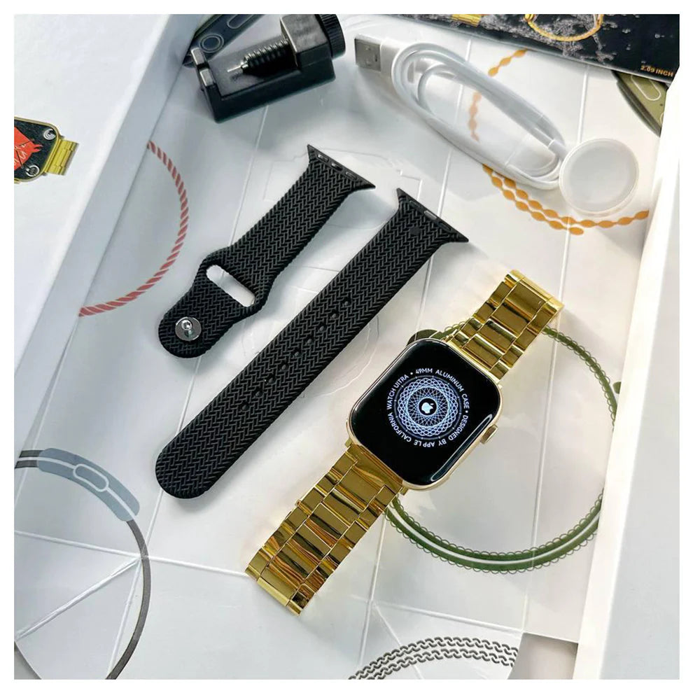 EVO Series 10 Golden Watch Metal Chain Belt