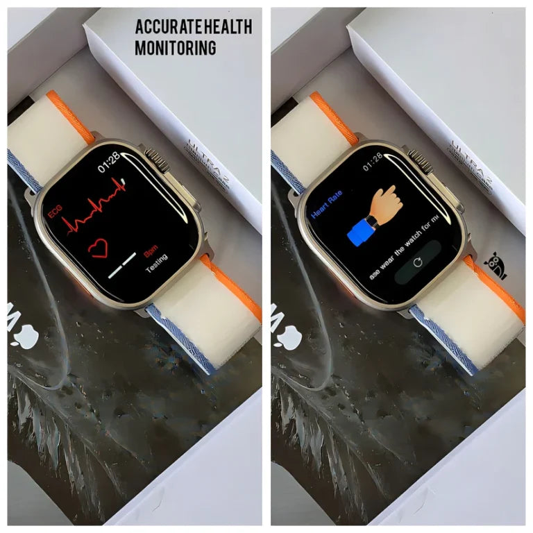 Evo Watch Ultra 2 [GPS +Cellular 49 mm] Smart Watch, Sports Watch with Premium Band Fitness Tracker, Precision GPS, Action Button, Bright Retina Display Bluetooth Calling with ON/OFF Logo