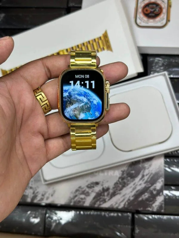 Evo Ultra Watch Gold 49mm with Metal Chain Belt