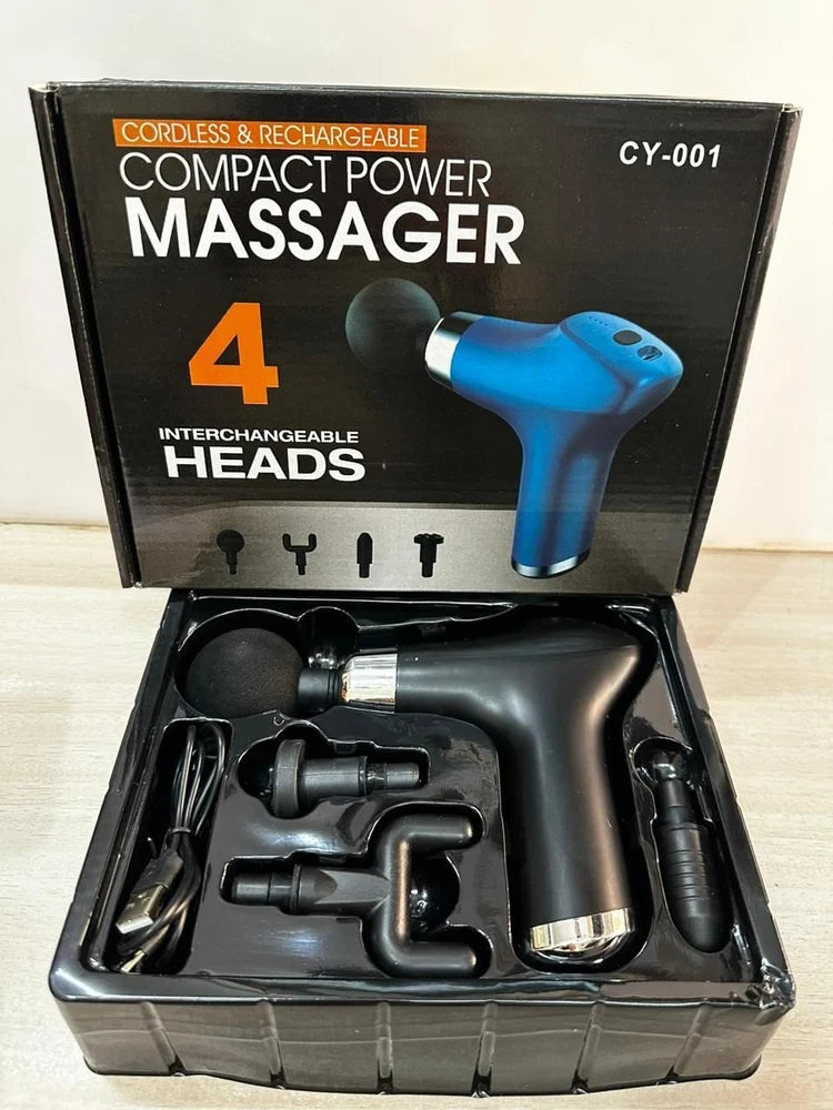 Evo COMPACT POWER MASSAGER CY-001 For Pain Relief Rechargeable Small Facial Gun Deep Tissue Massager - 6 Speed Settings