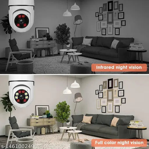 Evo Bulb Camera With WiFi and Full HD, Bulb Shape Wireless WiFi IP CCTV Security Camera with Coloured Night Vision