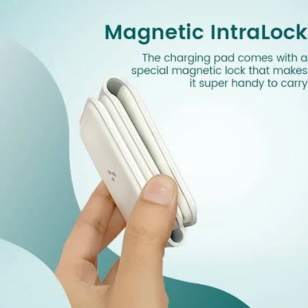Evo 3 in 1 Magnetic Foldable MagSafe Wireless Charger for iPhone 16 to 12 Series | Compatible with AirPods 2/3/Pro | Compatible with only Apple Watch Series | 23W Charging | Wireless Charger - Pearl White