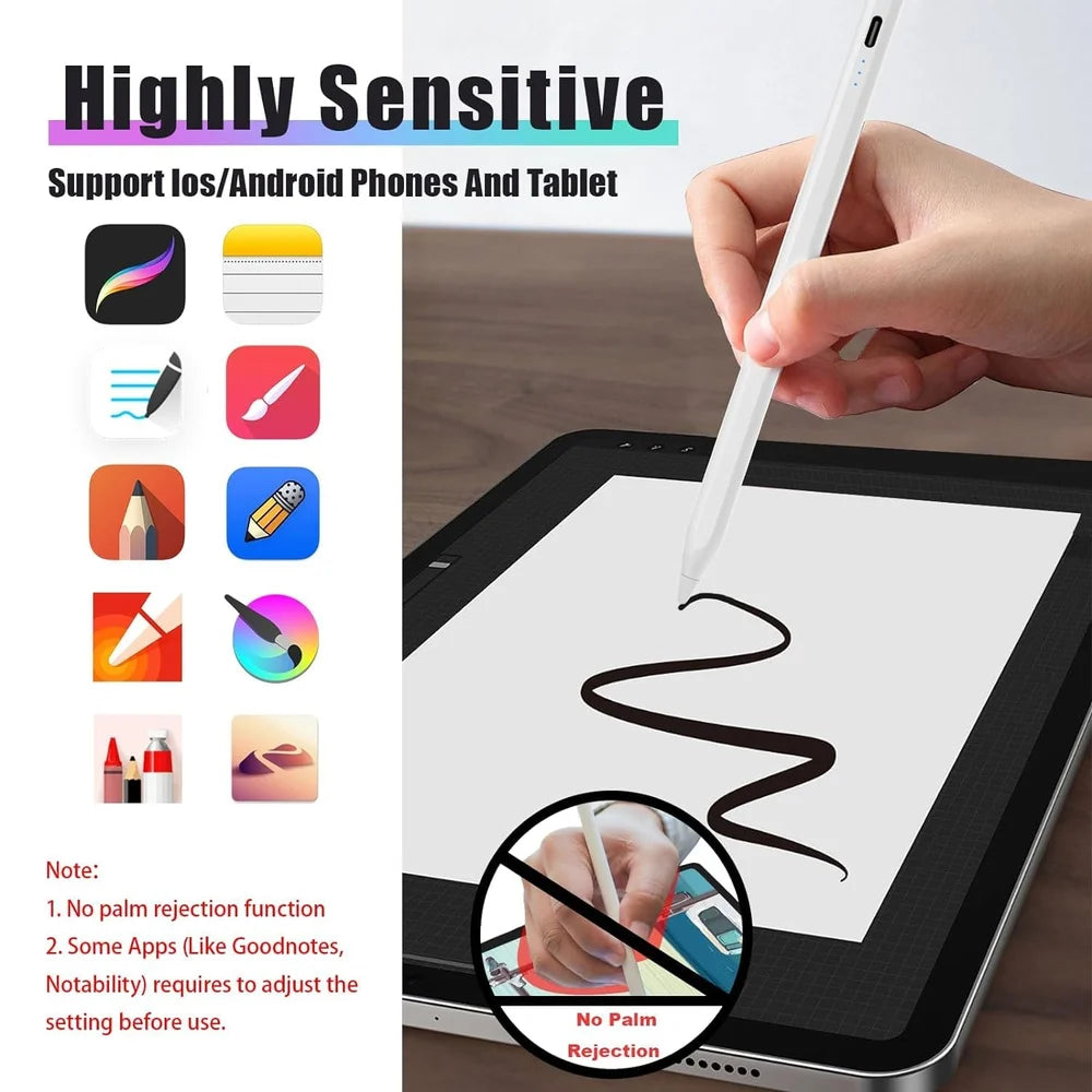 Evo Universal Stylus Pen Compatible With Ios &Android Enabled Devices, High Precision Rechargeable