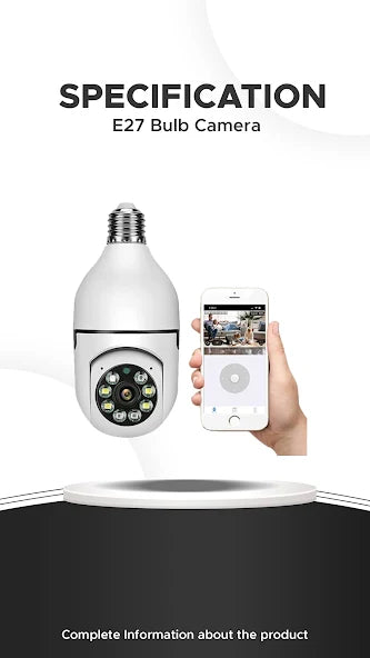 Evo Bulb Camera With WiFi and Full HD, Bulb Shape Wireless WiFi IP CCTV Security Camera with Coloured Night Vision