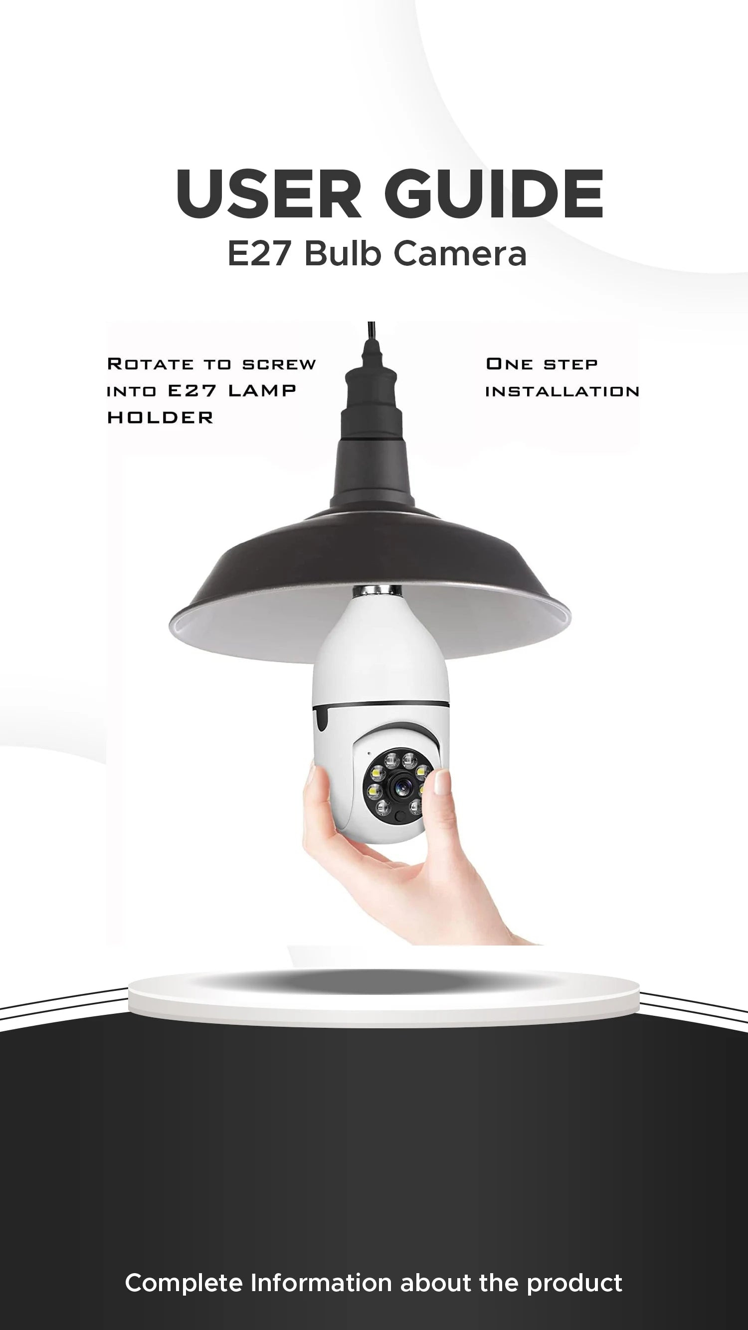 Evo Bulb Camera With WiFi and Full HD, Bulb Shape Wireless WiFi IP CCTV Security Camera with Coloured Night Vision
